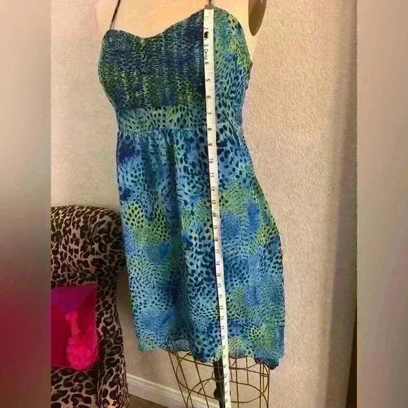 Jessica Simpson Blue and Green High Low Dress - Picture 8 of 12